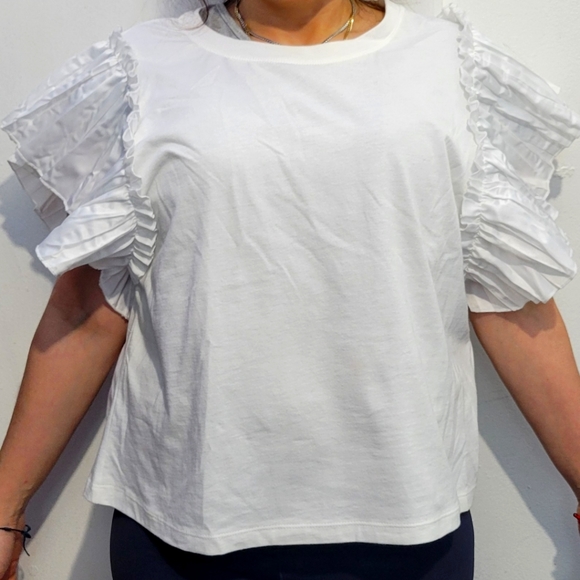 Zara Tops - Women's Zara Ruffle Crop Top Size Large